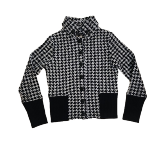 Michelle Nicole wool blend houndstooth button up sweater. Size L